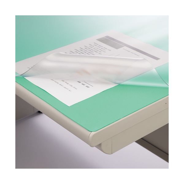 ライオン事務器 デスクマット 再生塩ビ製ノング 仕上 ダブル グリーンマット付 約1190×690×1.5mm No.127-PRM 1枚