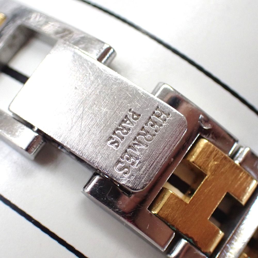 F630382 エルメス 腕時計 SS×GP ホワイト文字盤 クオーツ レディース  