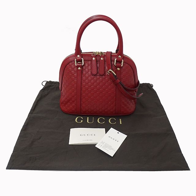 グッチ GUCCI バッグ レディース ブランド マイクロGG シマ ハンドバッグ ショルダーバッグ 2way レッド 449654 肩がけ おしゃれ  小さめ コンパクト 赤 ゴールド金具 【中古】 - メルカリ