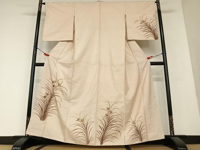 平和屋着物○上質な紬 刺繍 横段文 正絹 逸品 AAAX0793zg