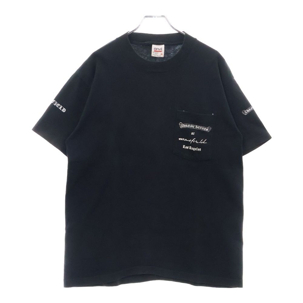 CHROME HEARTS クロムハーツ 初期 anvilタグ OLD MAXFIELD COLLABORATION BIG DAGGER TEE マックスフィールド胸ポケット バックダガープリント半袖Tシャツ カットソー ブラック