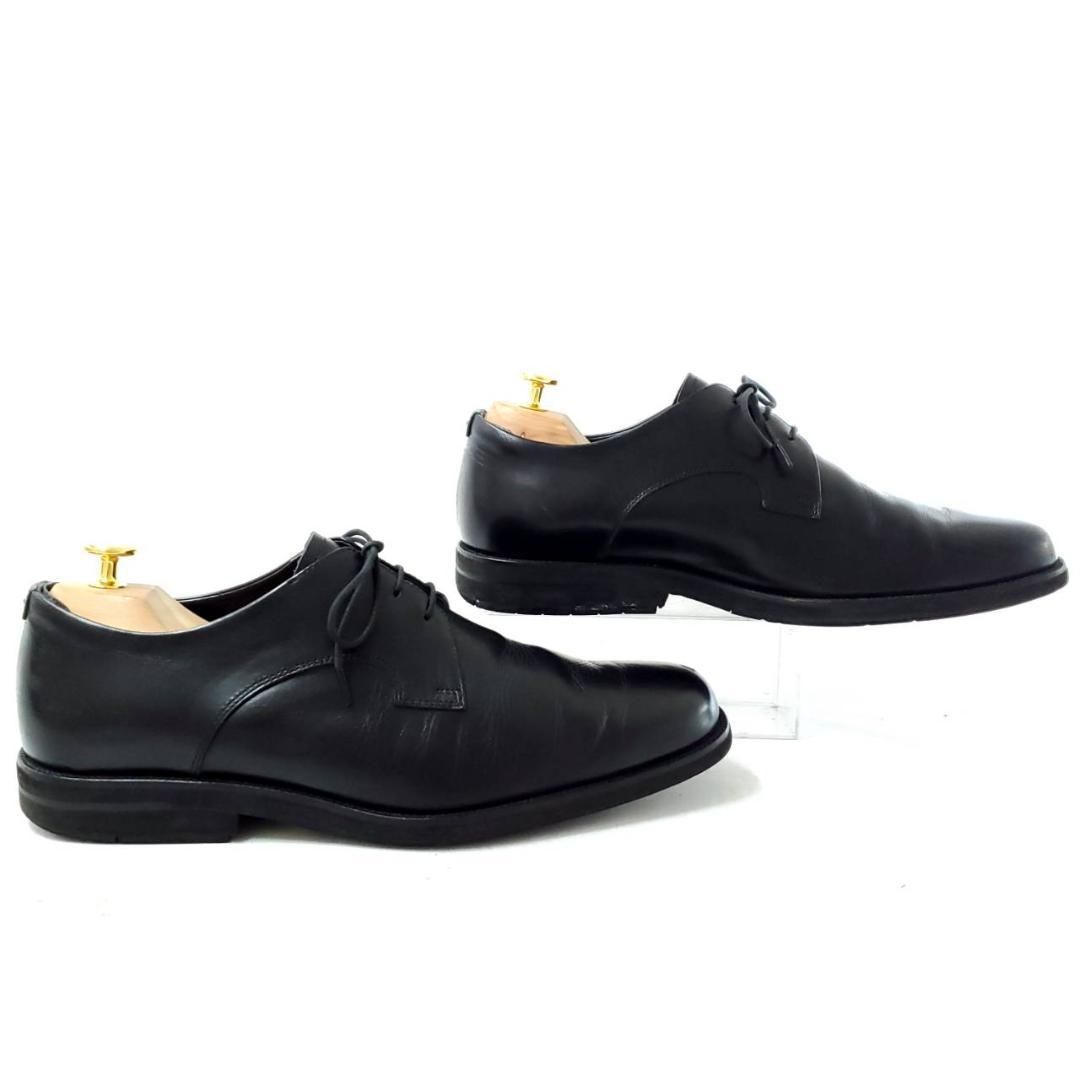 アシックスランウォーク　プレーントゥ　外羽根　本革　レザー　ブラック　26.5 アシックスランウォーク プレーントゥ 外羽根 本革 レザー ブラック