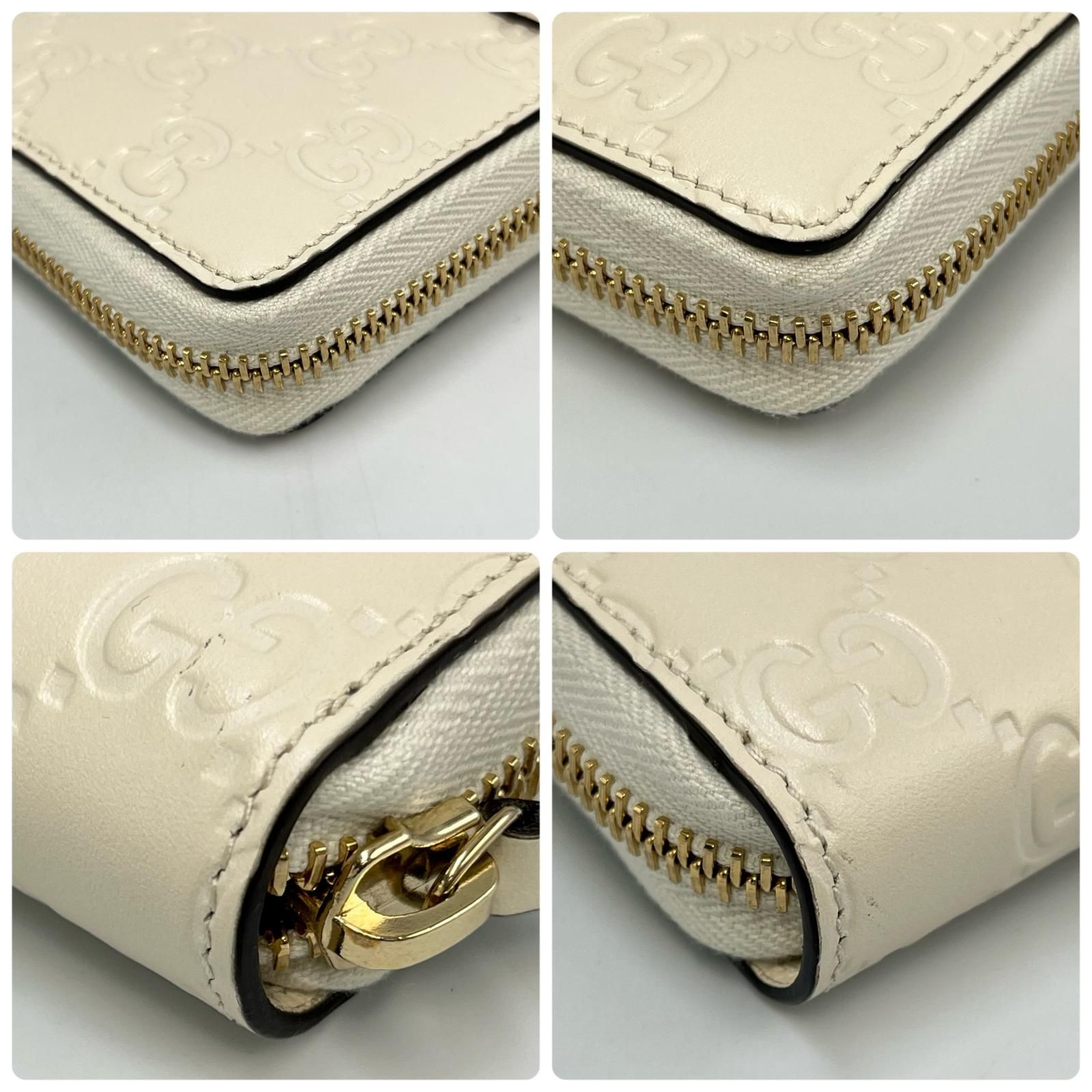 【美品】GUCCI グッチ シマ レザー ラウンドファスナー 長財布 アイボリー グッチ GUCCI 長財布 グッチシマ ラウンドファスナー レザー