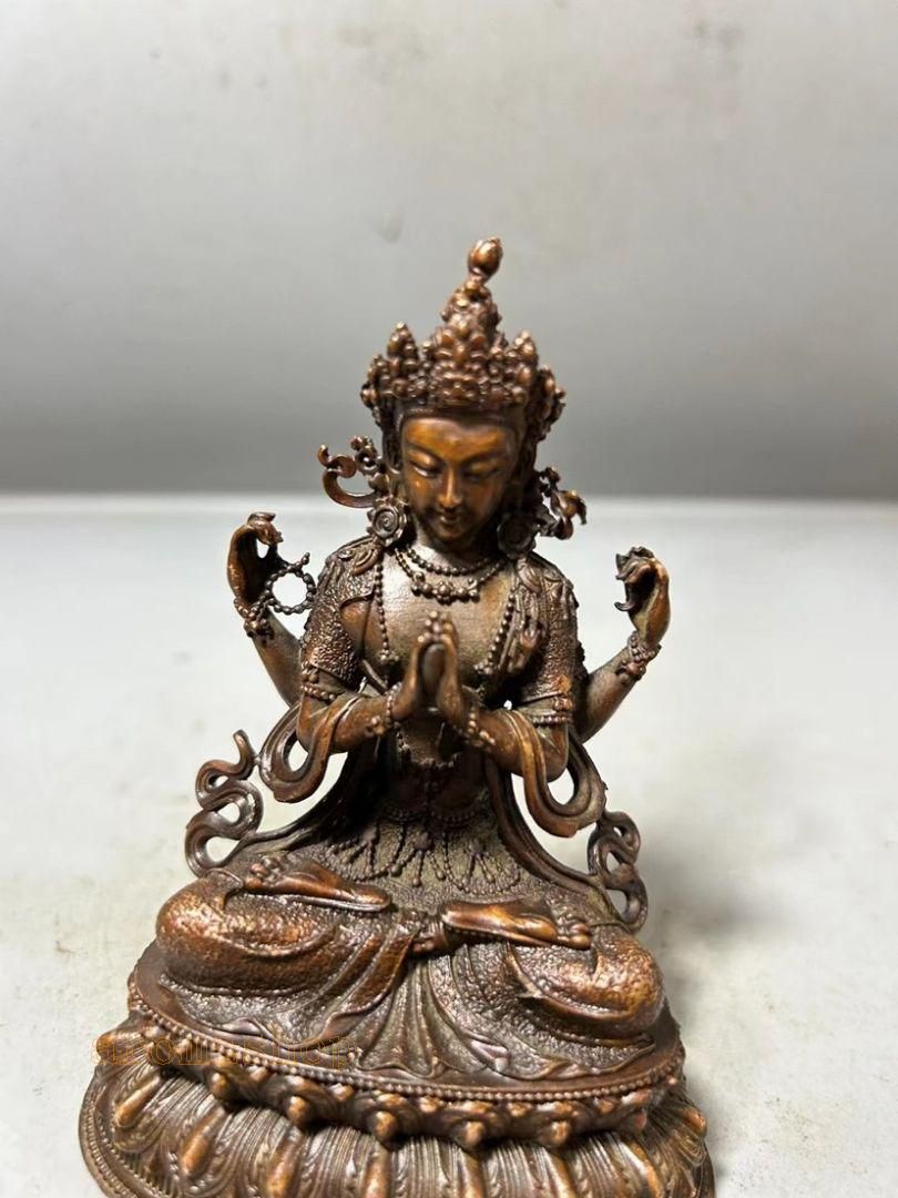 福袋 大丸 銅製 仏像 四臂観音像 工芸品 美術品 置物 - メルカリ 工芸品