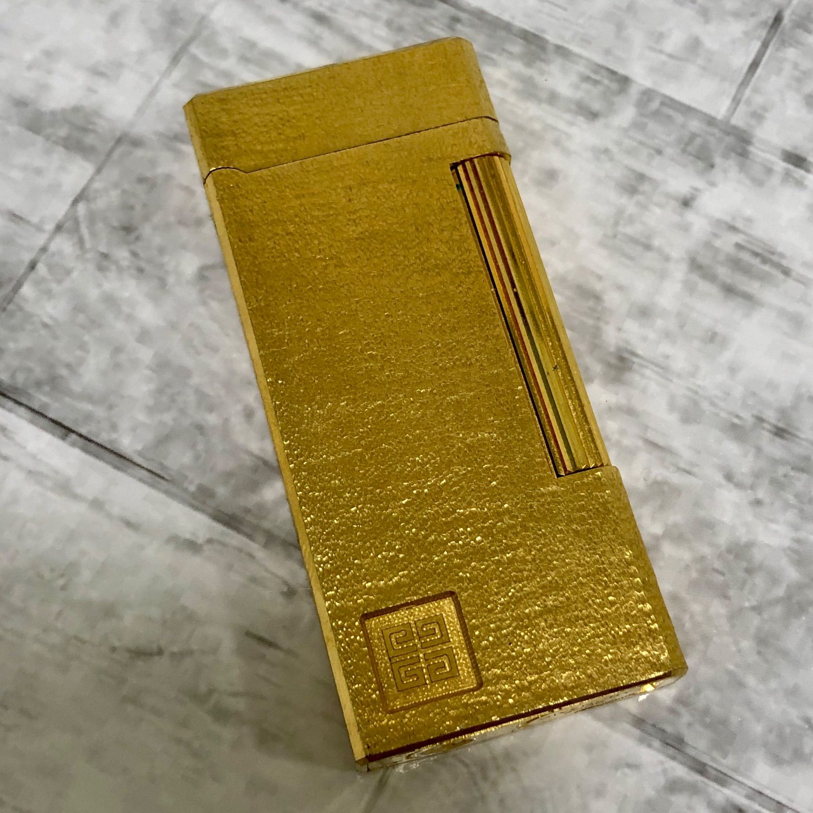 GIVENCHY 2000 ジバンシー ガスライター ローラー式 ゴールド 火花 済み