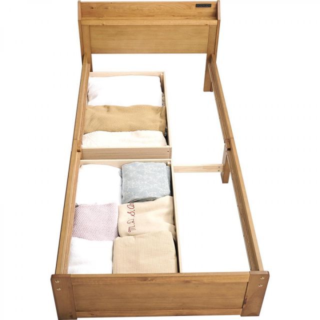 萩原 Hagihara 引出し付シングルベッド ライトブラウン MB-5163S-LBR 新生活 一人暮らし デザイン おしゃれ インテリア 家具 NEXPOTALLINN_EU