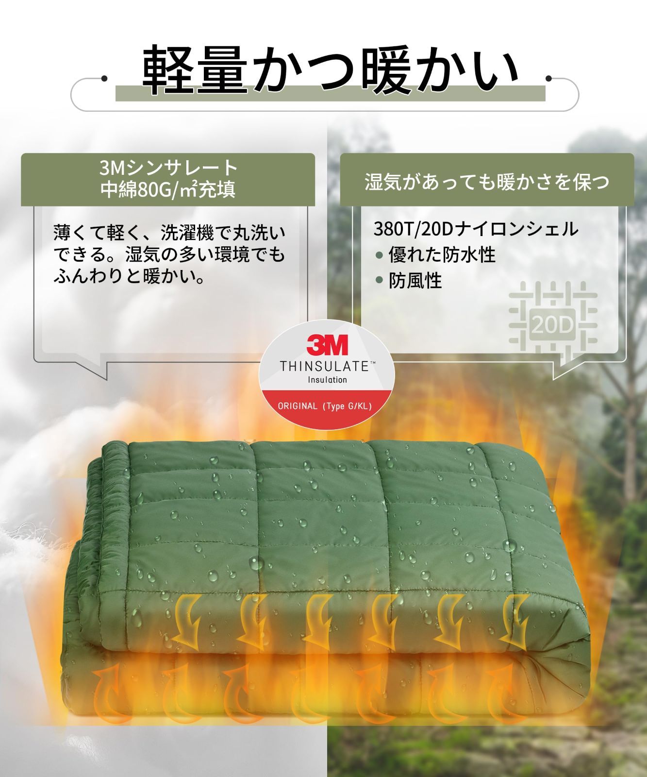 キャンプ用ブランケット 防寒ブランケット