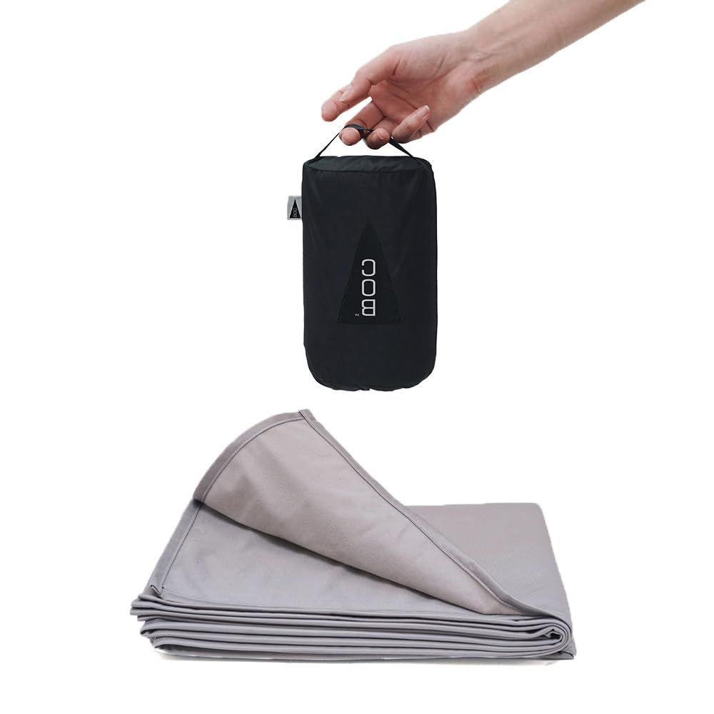 BOC 170 x 120 cm BROOKLYN OUTDOOR COMPANY ブルックリンアウトドアカンパニー 防災 機内 旅行用 トラベル ブランケット 収納袋付属 コンパクト アウトドア キャンプ バックパッキング フリース ベロア NY発 ベロア