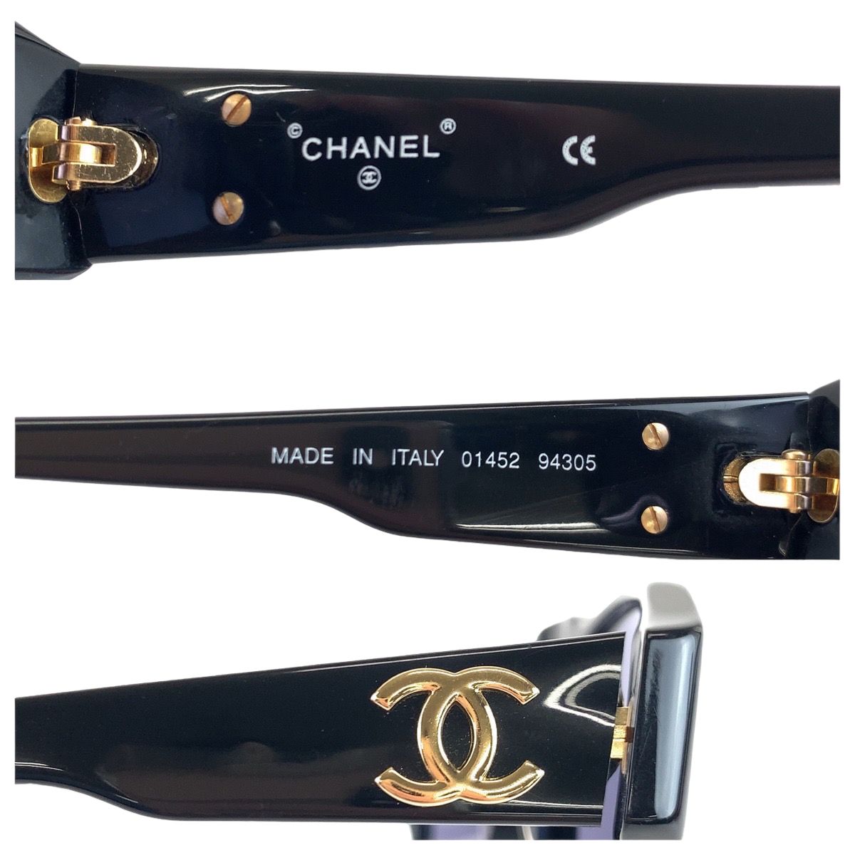 CHANEL シャネル　サングラス ゴールド　ココマーク　01452 94305 Near MINT CHANEL COCO Gold Logos 01452 94305 CC Sunglasses