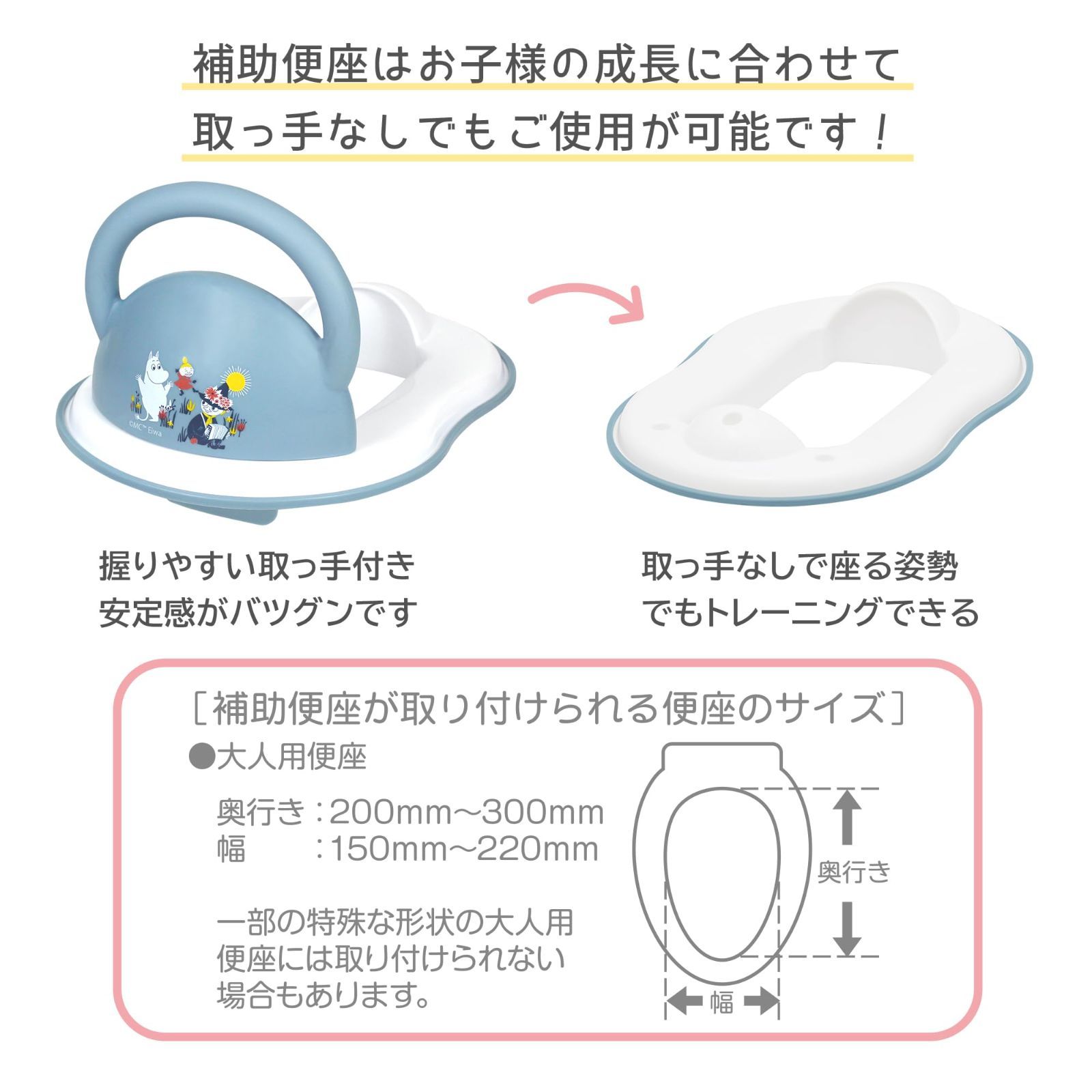  ムーミン３WAY 永和 補助便座 取って付き トイレトレーニング おまる 補助便座 おむつ トイレ バス