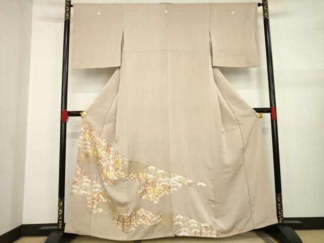 平和屋着物●豪華色留袖 総刺繍 中国三大刺繍 相良刺繍 花蝶文 金糸 正絹 AABA8266ck
