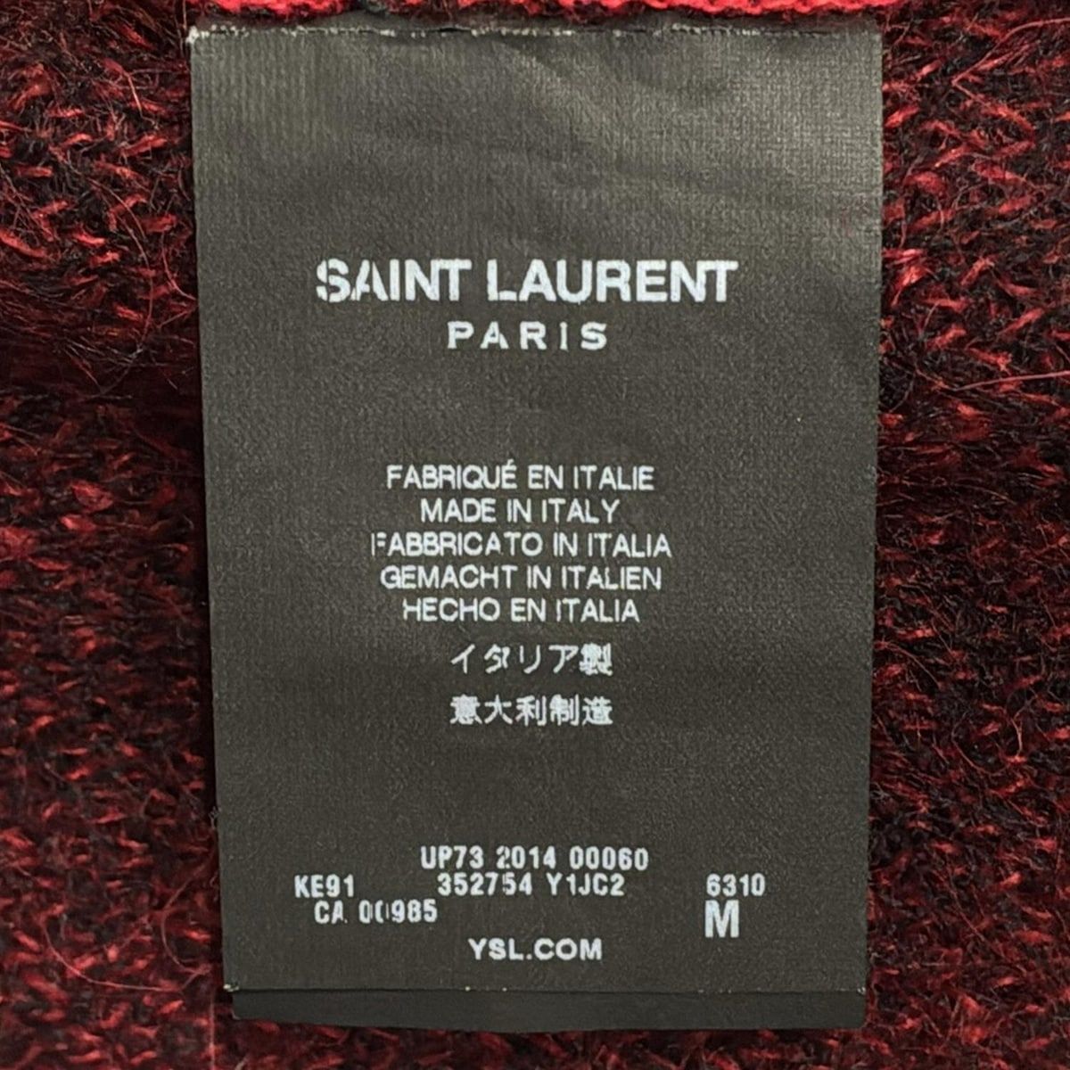 SAINT LAURENT PARIS サンローランパリ 長袖セーター サイズM レディース - レッド×黒 クルーネック|ハート WWW_ITALAFRICACENTRALE_COM
