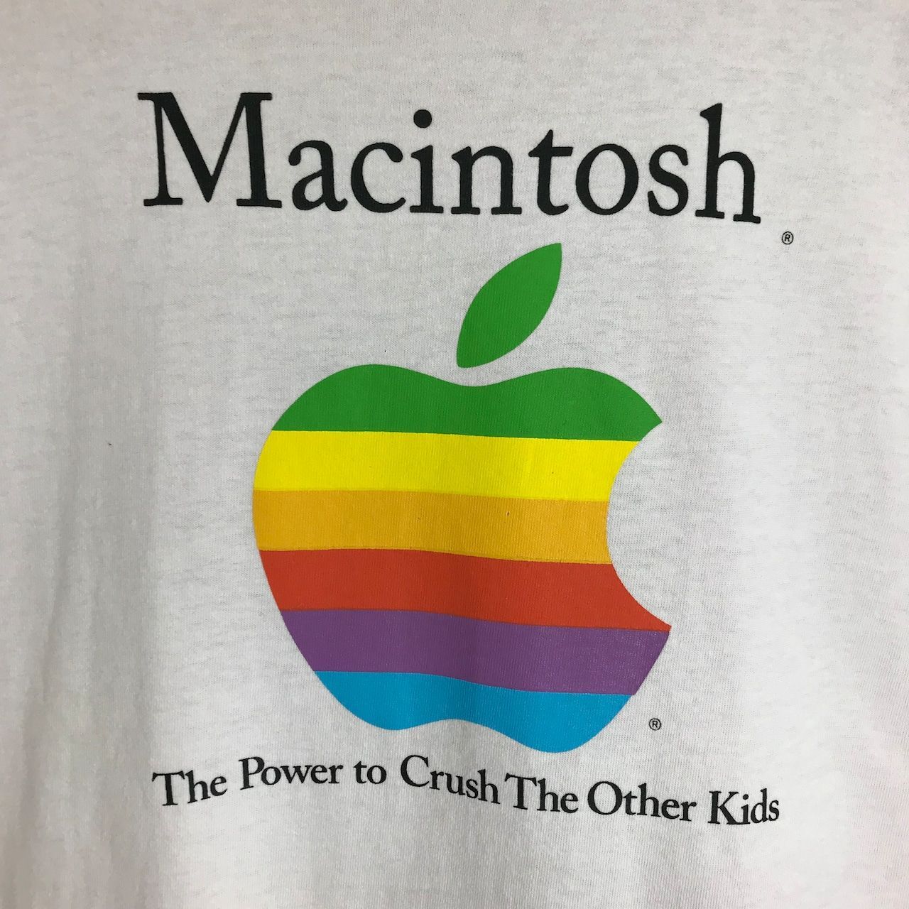 USA製 90s Macintosh Apple ロゴ プリント 半袖 Tシャツ サイズ