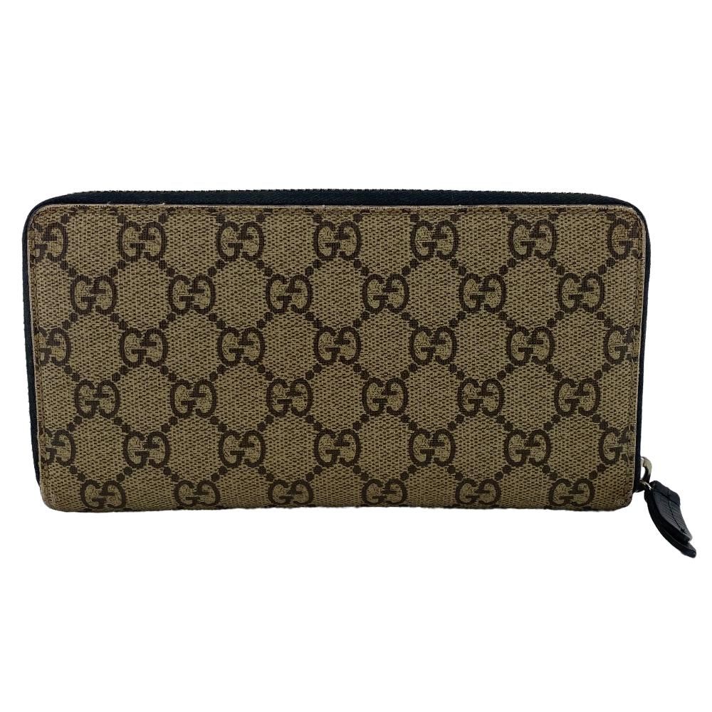 【美品】 GUCCI グッチ 長財布 GG スプリーム ダークブラウン PVC GUCCI/グッチ GGスプリーム PVC 長財布 ブラウン ユニセックス