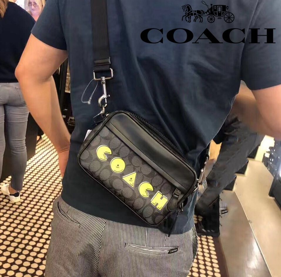 セール中】COACH コーチバッグ F72923 パックマンコラボ チャコール×ブラック ショルダーバッグ 斜めがけバッグアウトレット品 新品未使用  - メルカリ