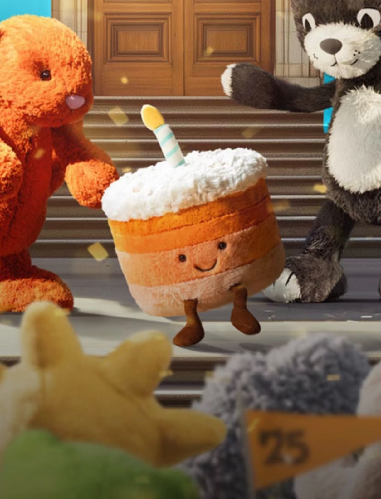 JELLYCAT オレンジストライプのバースデーケーキの誕生日プレゼント 超柔軟かわいい LEMON SHOPS