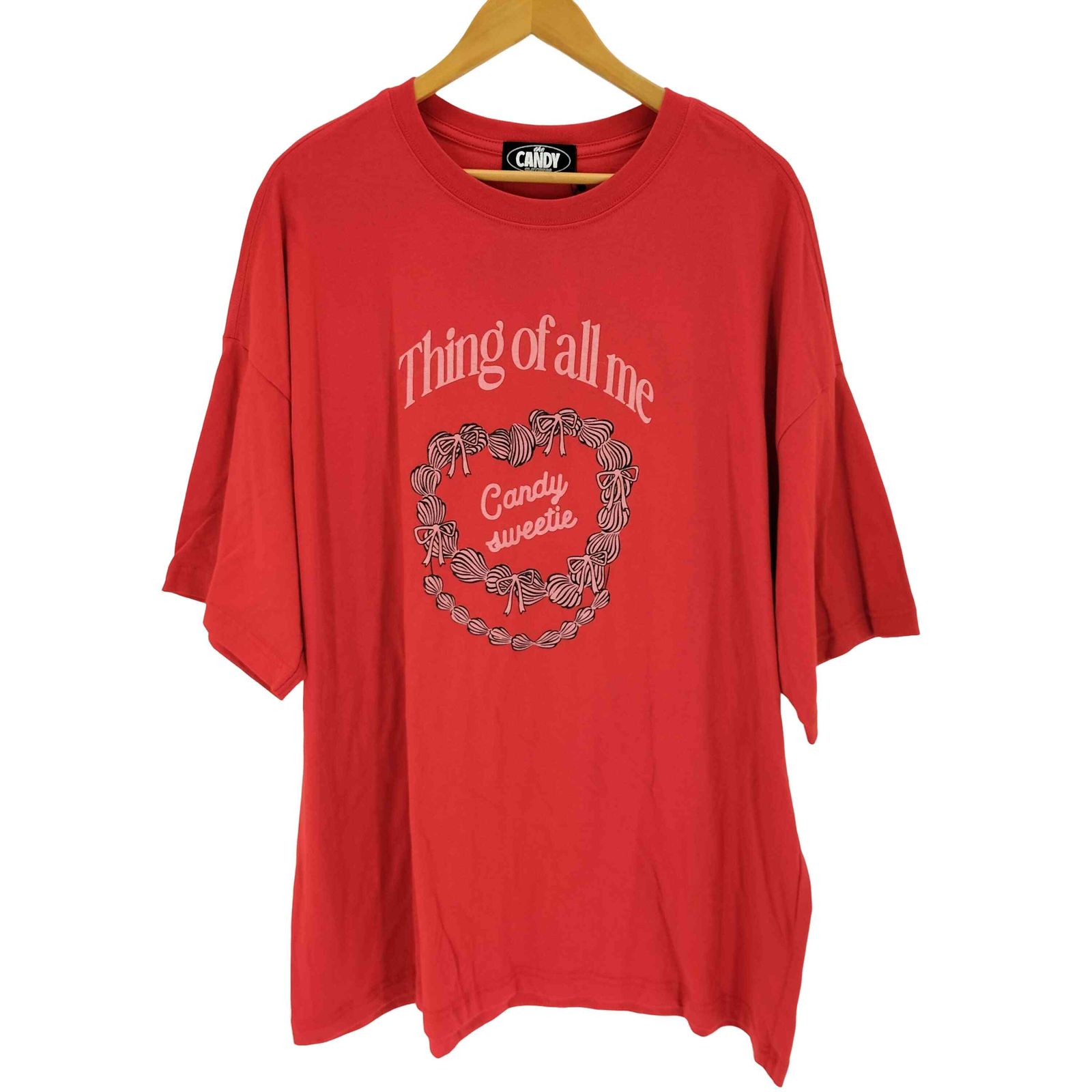 【未使用新品】CANDY SWEETIE BIG BIG Tシャツ ホワイト Candy Stripper tシャツ CANDY SWEETIE BIG Tシャツ レディース