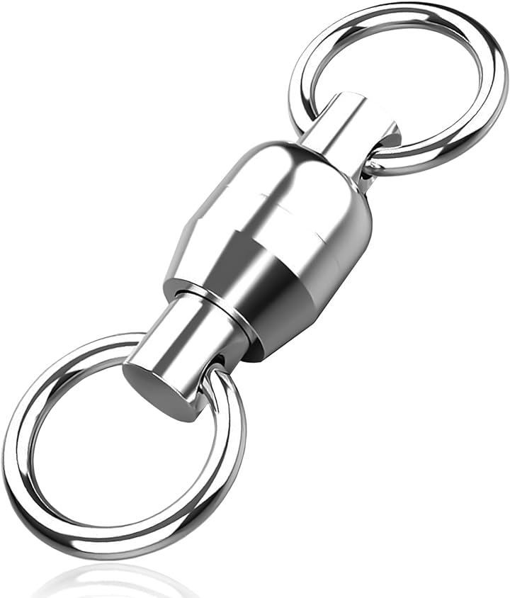 GRAND BASE GRANDBASE Ball Bearing Swivel Break Strength Test Cleared Fishing Gimmick Sea Fishing Lure Corrosion Resistant Super Strong Stainless Nickel Plated Solid Ring Specification (#3)
