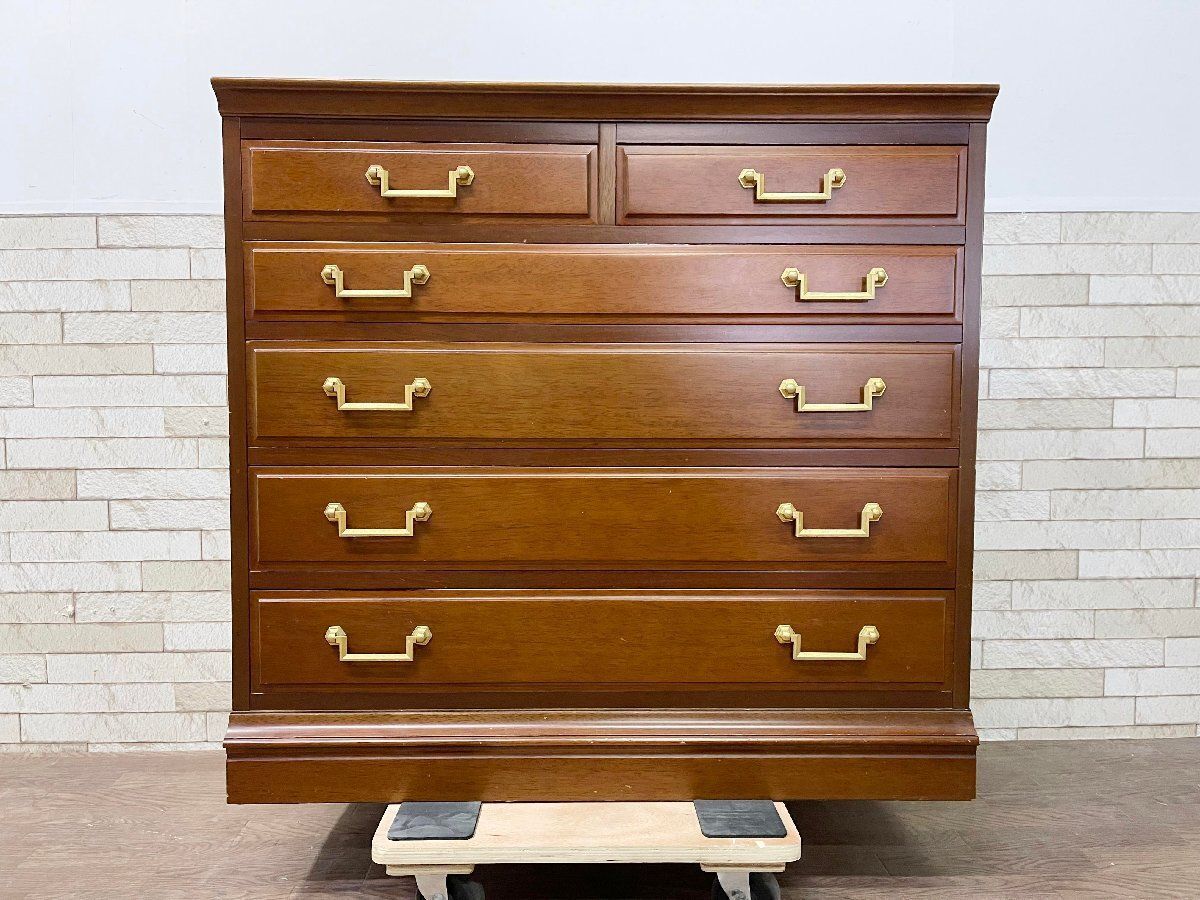 マルニ「地中海」引き出し6杯 チェスト 5段 サイドボード 収納家具 ネオクラシック 箪笥 トラディショナル タンス 整理 エレガント maruni maruni マルニ 地中海シリーズ チェスト サイドキャビネット 引き出し