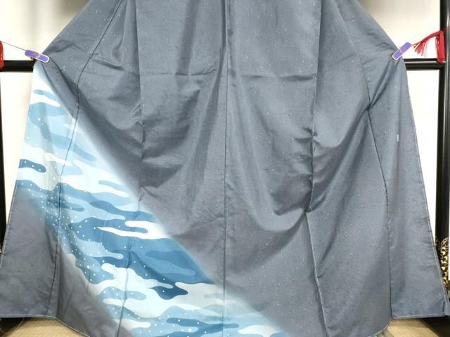 平和屋着物○本場染大島紬 訪問着 作家物 霞文 暈し染め 仮絵羽 正絹