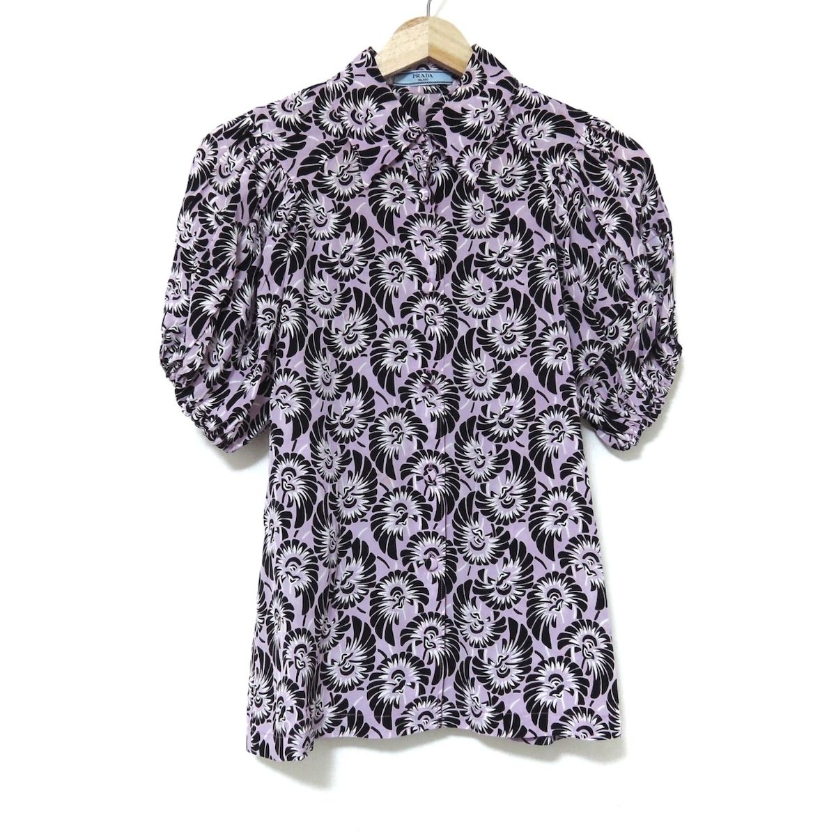 PRADA(プラダ) 半袖シャツブラウス サイズ36 S レディース - ピンク×黒 