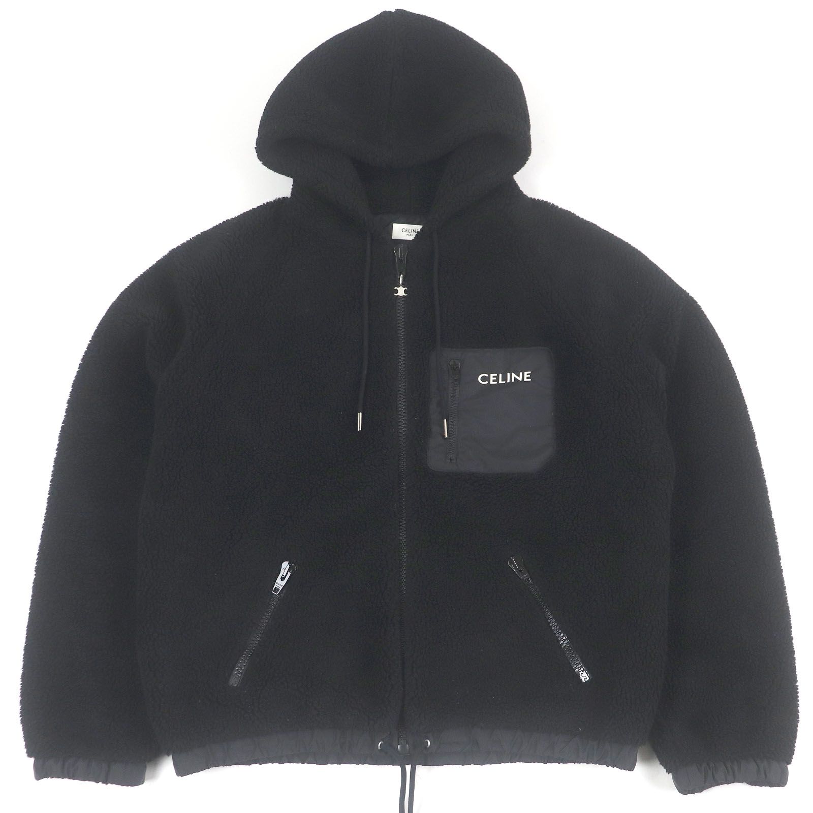 美品□CELINE セリーヌ 2Y30H699M トリオンフZIP 中綿入り フリース