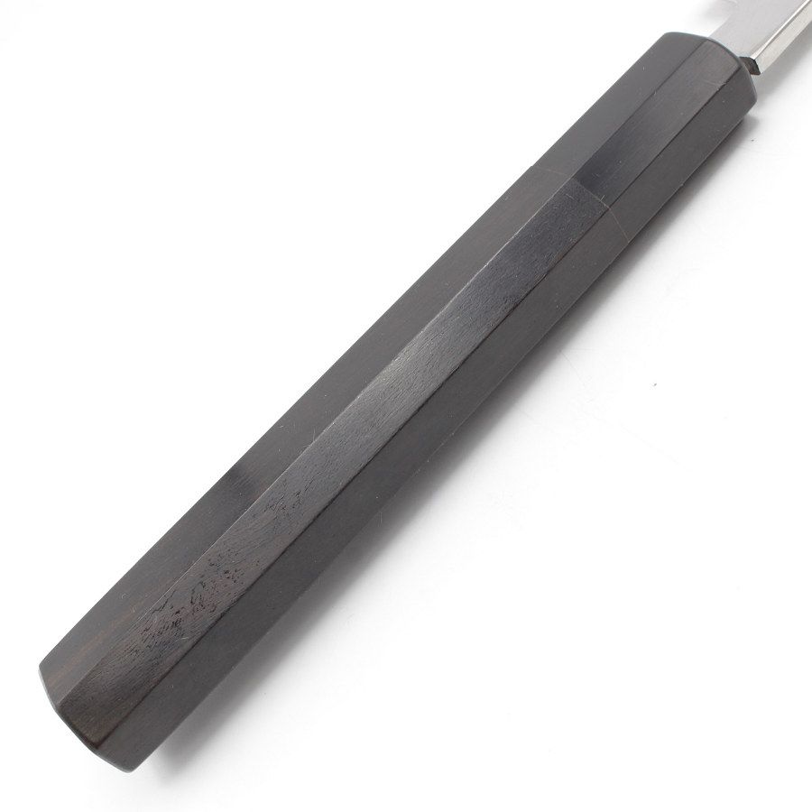 新品】子の日 本鍛錬 白極上 切付包丁 一尺 八角黒檀柄 鏡面 刃渡り約