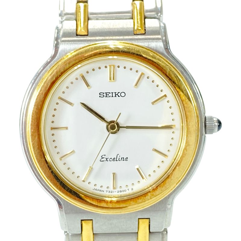 SEIKO Exceline セイコー エクセリーヌ 腕時計 ベゼル18KT 7321-0560 レディース