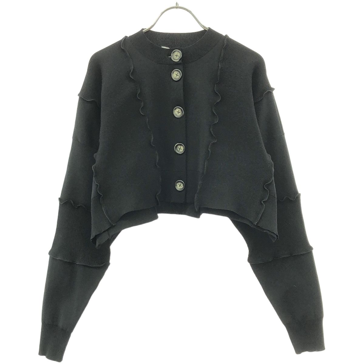 ENFOLD エンフォルド 24SS WAVE CARDIGAN ウェーブカーディガン 300HS270-2160 ブラック 38