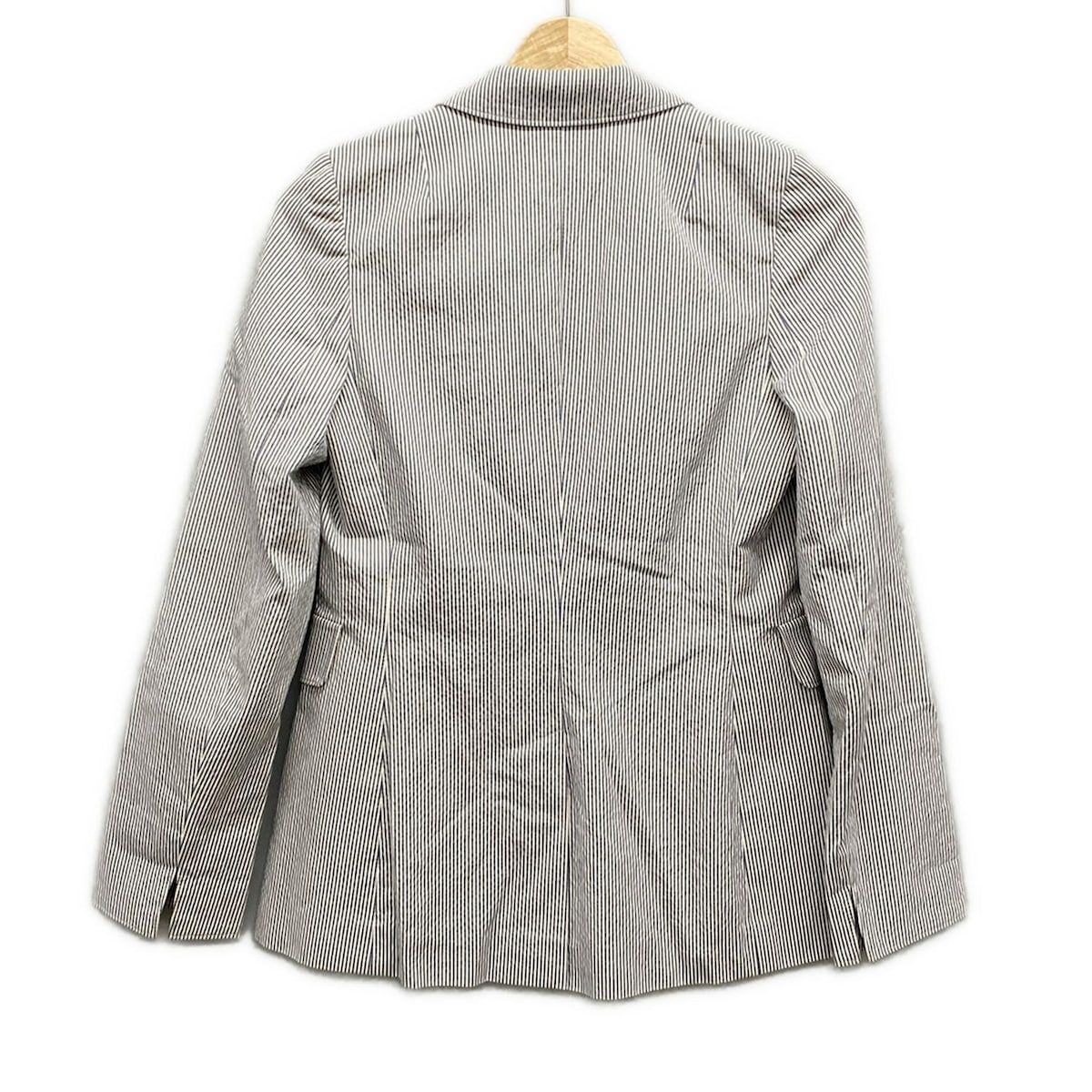 AKRIS アクリス ﾈｲﾋﾞｰ ｼﾙｸ ﾌﾗﾜｰ ﾉｰｶﾗｰｼﾞｬｹｯﾄ ジャケット 42