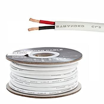 スピーカーワイヤー 壁取り付け用 12AWG|2C 50フィート
