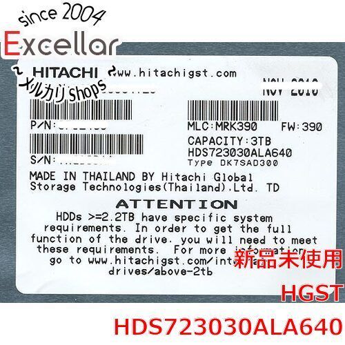[bn:17] HITACHI製HDD　HDS723030ALA640　3TB SATA600 7200rpm