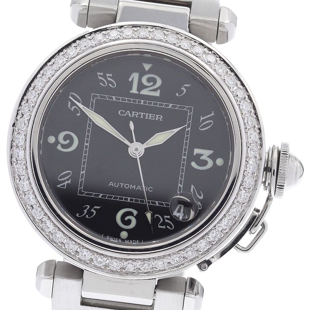 カルティエ CARTIER W31043M7 パシャC 自動巻き ボーイズ カルティエ CARTIER パシャC W31043M7 自動巻 ブラック文字盤
