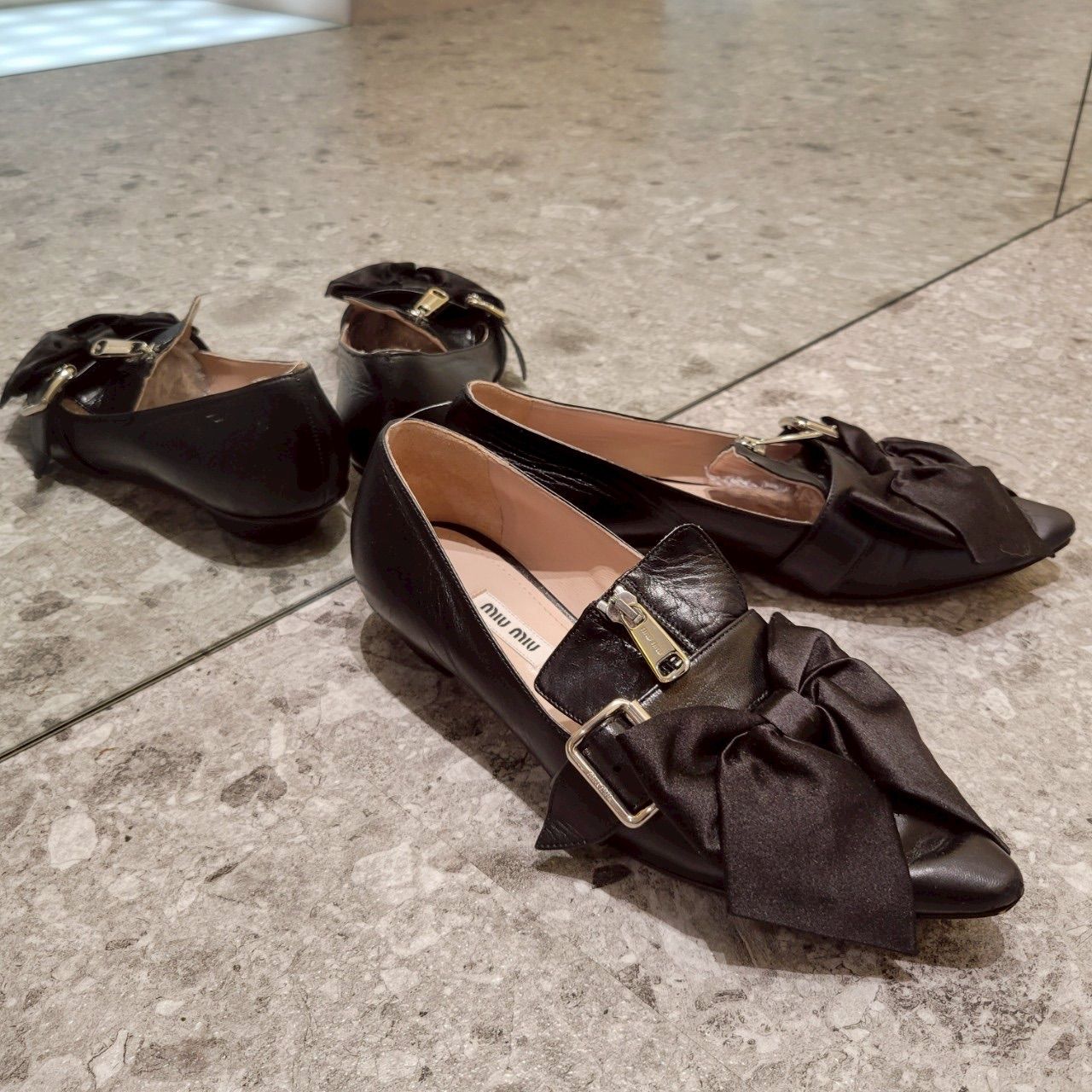 ミュウミュウ miu miu レザー ZIPデザイン リボンベルト