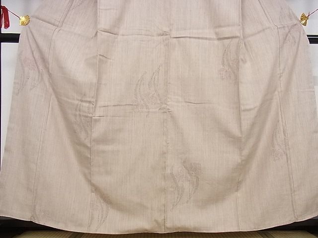 平和屋本店□極上 本場結城紬 重要無形文化財 80亀甲 飛び亀甲柄 草花