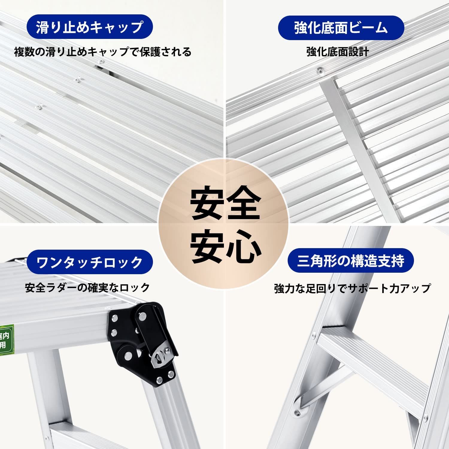 RIKADE アルミ足場台 洗車台 軽量 アルミ脚立 立ち馬アルミ 作業
