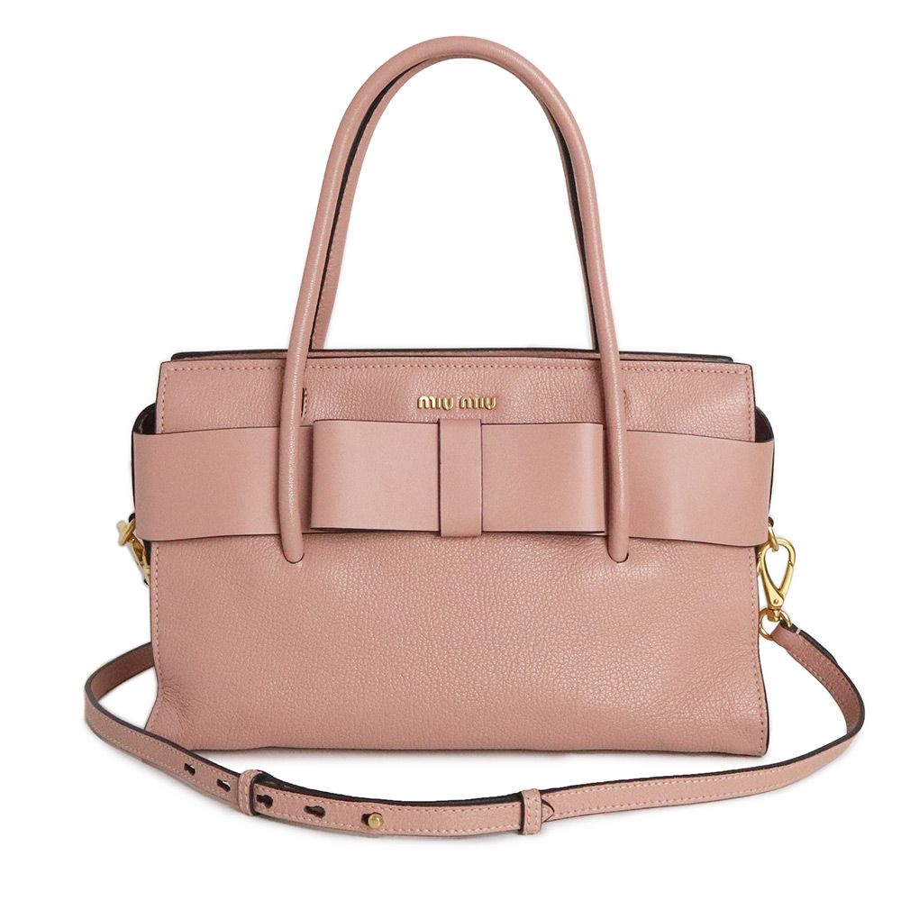 ミュウミュウ 2WAY ショルダー ハンドバッグ マドラス MADRAS FIOCCO 