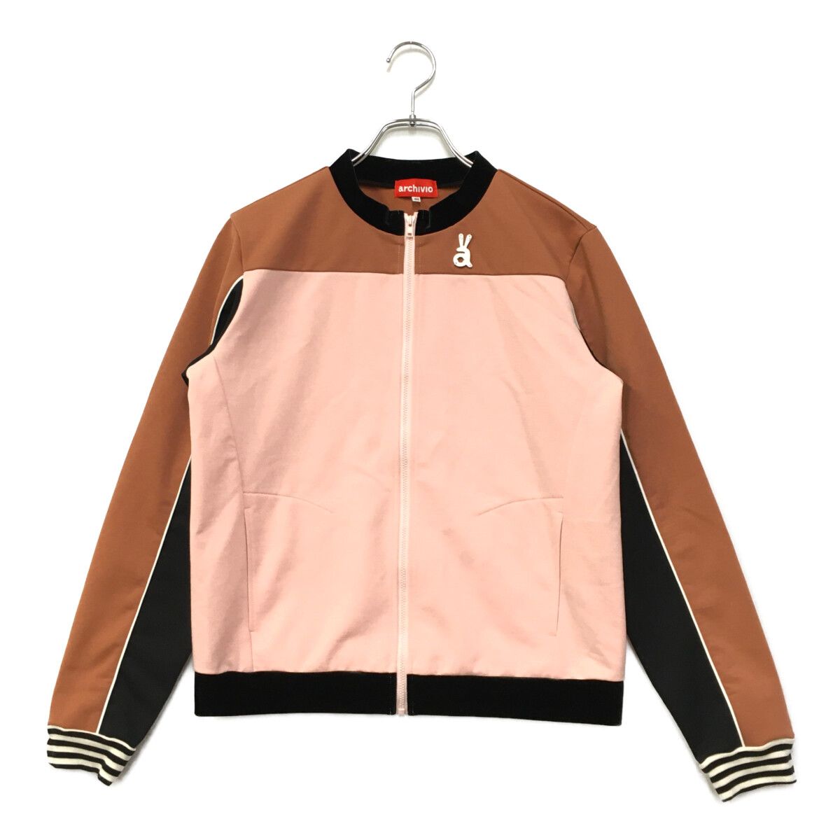 中古 レディース アルチビオ archivio ブルゾン 40(L) ピンク系×茶 長袖フルジップ春秋