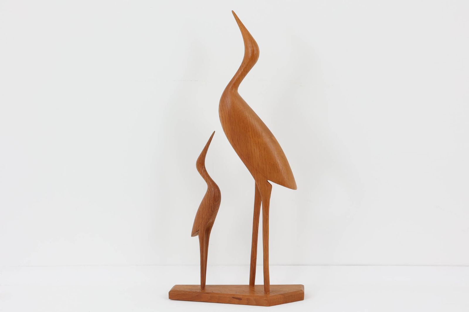 北欧ビンテージ雑貨 オーク材の鳥モチーフの大型アートピース