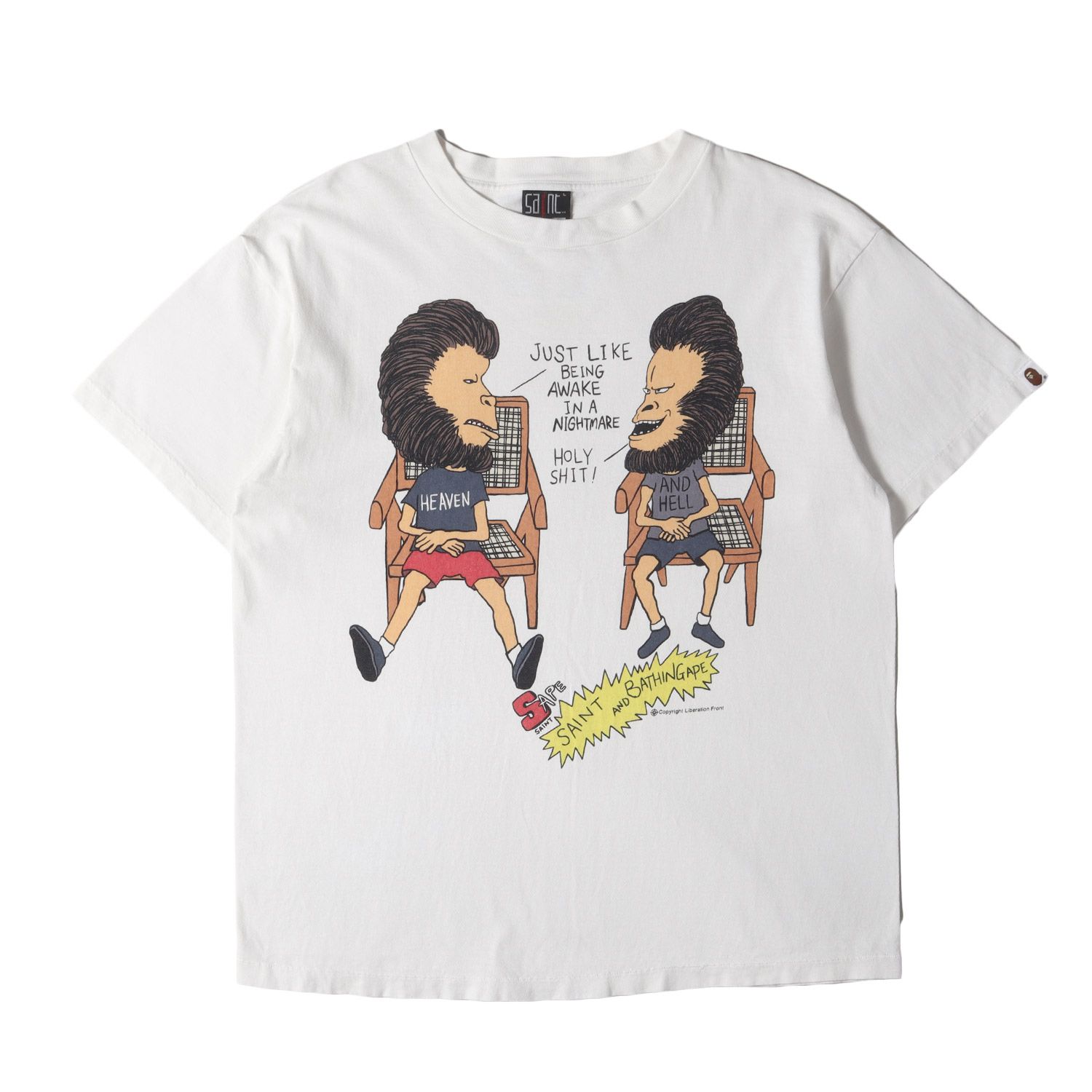SAINT MICHAEL セントマイケル Tシャツ ホワイト 白 サイズ:L