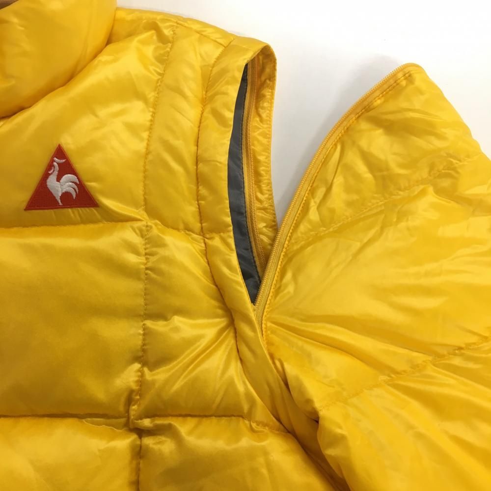 ルコック 2WAYダウンジャケット イエロー×ブラウン 袖着脱可