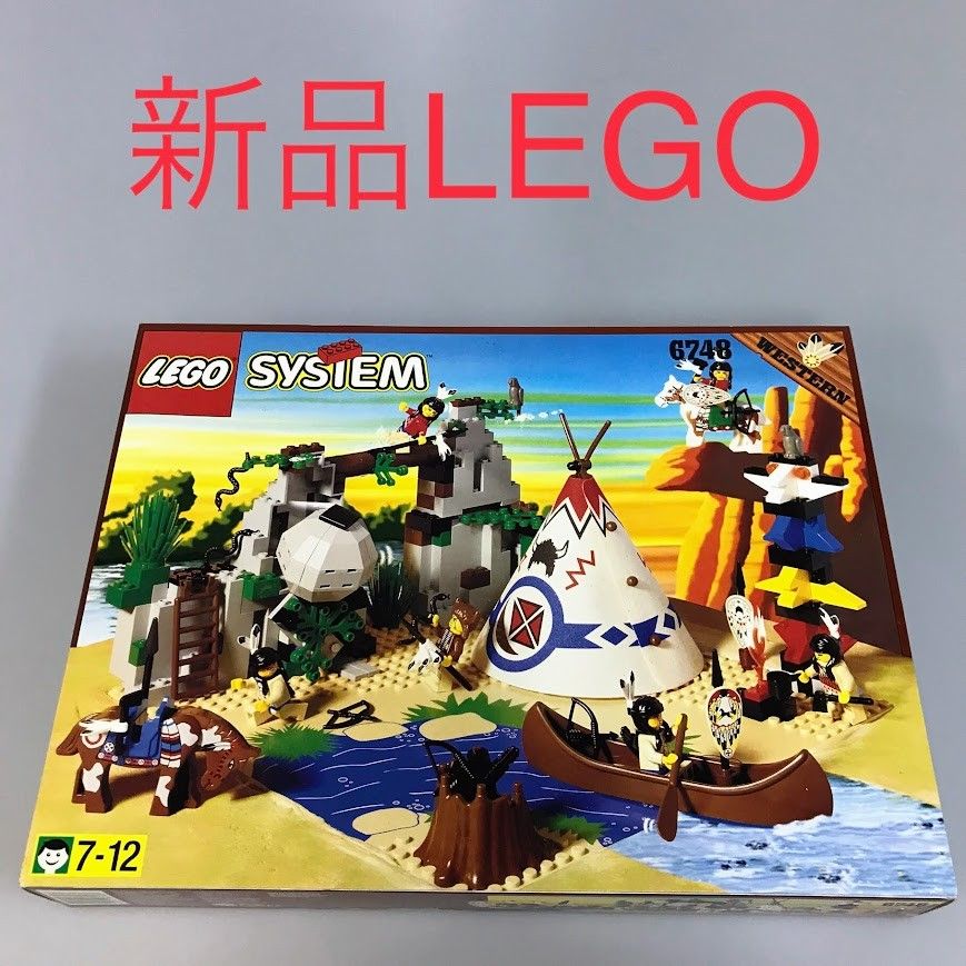 正規品 新品未開封 LEGO レゴ システム　ウエスタン 6748 占い師トポイのキャンプ　廃盤品　レア　希少 DH-101-R ※ミニフィグ　原住民　インディアン　馬　プレート　プリント　船　テント　