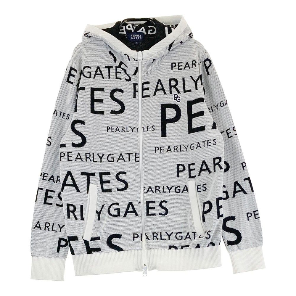 サイズ：1 PEARLY GATES パーリーゲイツ 2022年モデル ジップ 長袖パーカー ロゴ総柄 グレー系 [240101282260] ゴルフウェア レディース ストスト
