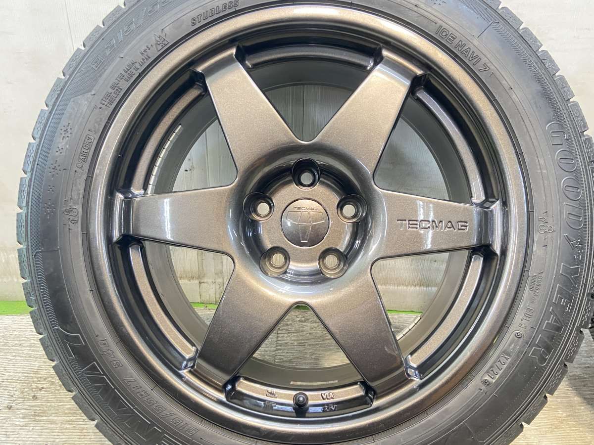 215|55R17 グッドイヤー アイスナビ 7 TECMAG 17x8.0 30 112-5穴 タイヤ スタッドレスタイヤ ホイールセット 4本セット w17251007909 TRITUETUBI_COM