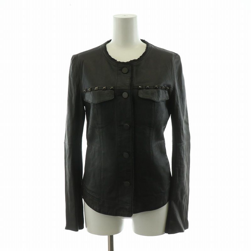 ファリエロサルティ Faliero Sarti ライダース レザージャケット 革ジャン 本革 羊革 ノーカラー 42 ブラック 77-02LF03 /NQ 人気・おすすめ｜使いやすい・旅行におすすめ セール中 全国発送 国内発送・品質保証付き商品