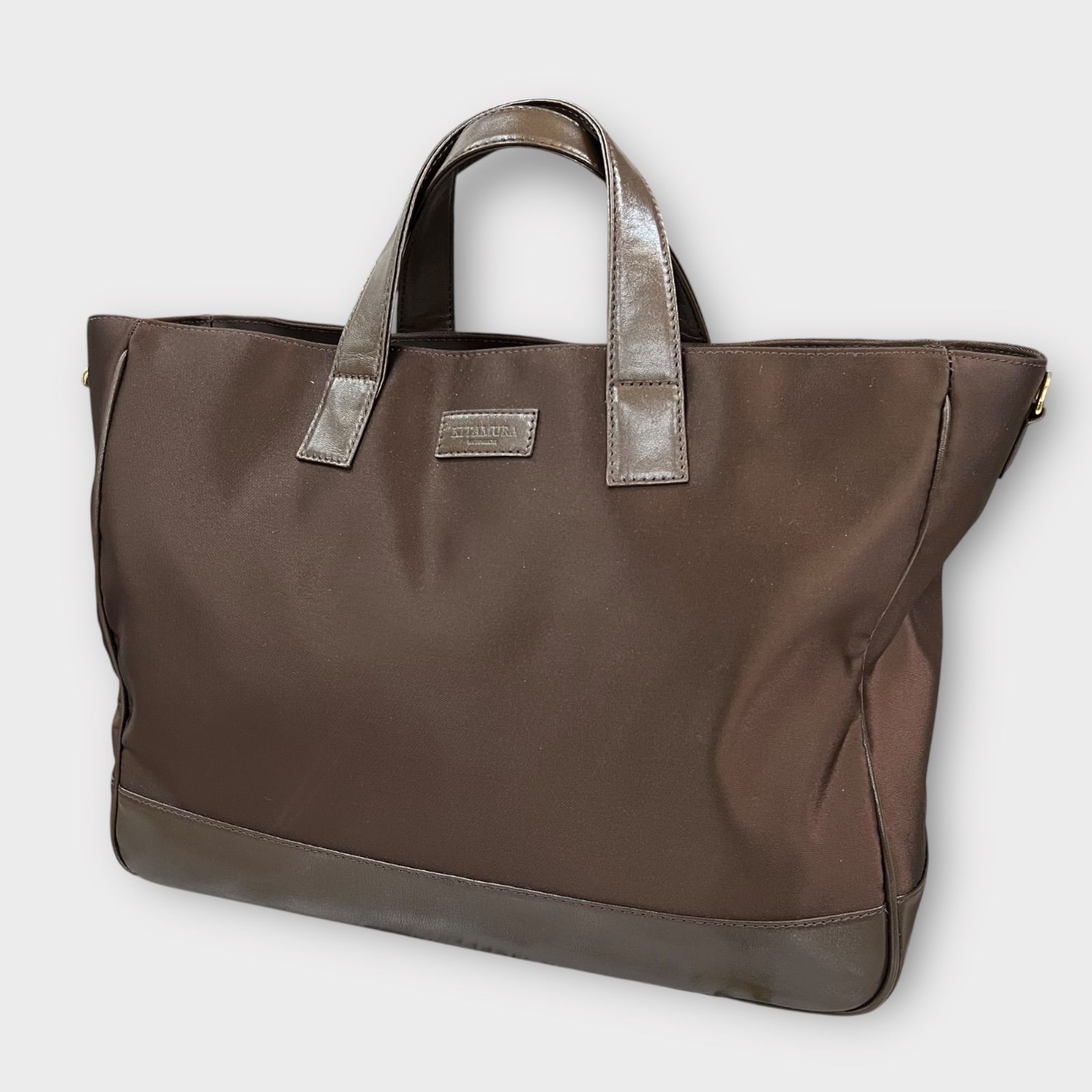 美品】 Kitamura 2wayハンドバッグ y-1357 キタムラ チョコ ブラウン 