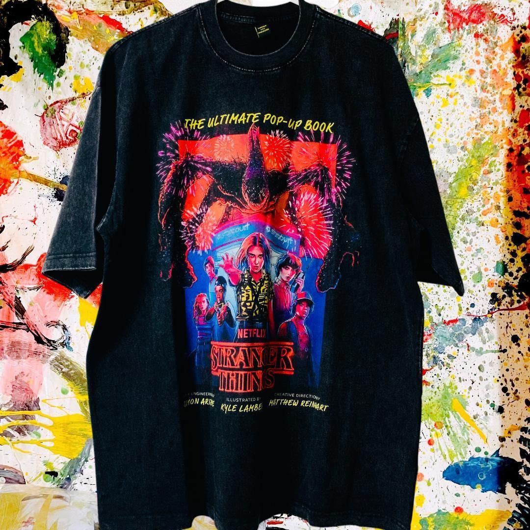 Stranger Things Reprint T Shirt Short Sleeve Mens Brand New Individuality Brand New Unused Retro Personality Wacky Emo Band T Cut & Sewn Aggressive Avant-garde Vintage Reprint Vintage Clothing Favorite Cotton Male Clothing Tops Stylish High Design Male