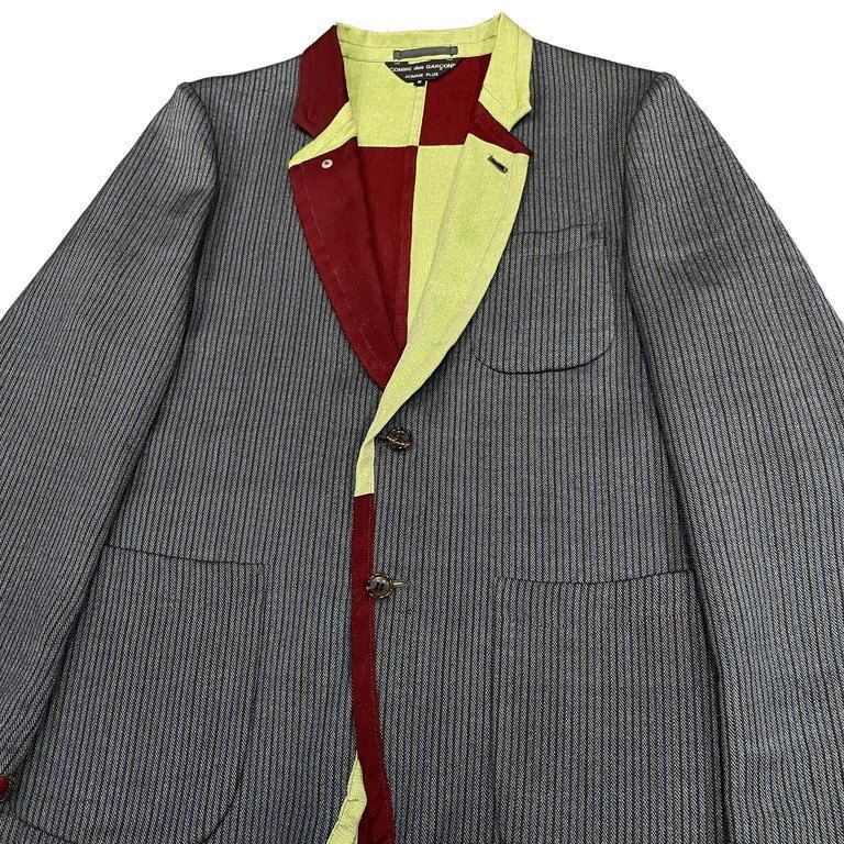 COMME des GARCONS HOMME PLUS 01SS ストライプリバーシブルチェック2B 
