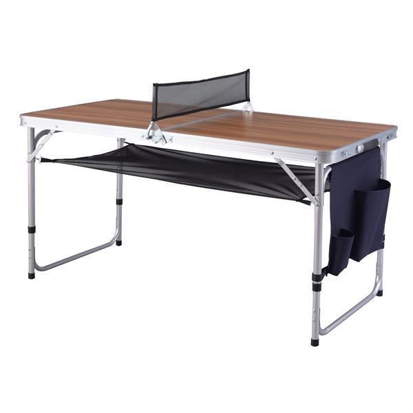 ピンポンテーブル 卓球台 幅120×奥行64.5cm 折りたたみ 高さ調節 ネット ラケット2本 ピンポン玉3個付き 遊具 MEBLE-SODAR_PL