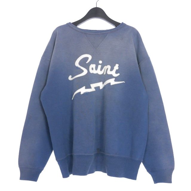 セントマイケル SAINTMICHAEL 25SS SAINT CRW-N SWEAT クルーネックスウェット トレーナー 長袖 L ネイビー SM-HR8-0000-046